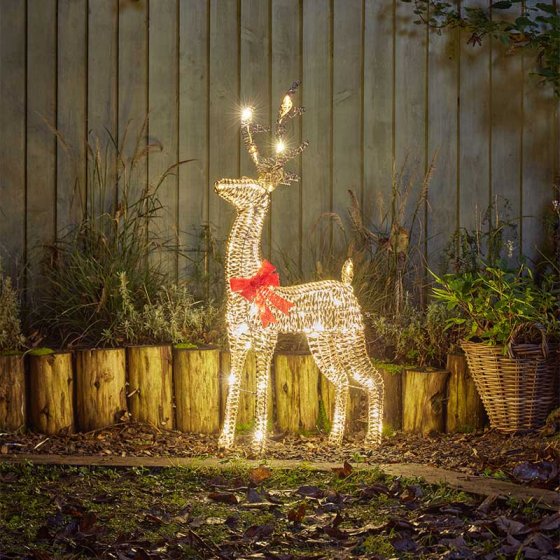 GlitterTwist Reindeer 80cm Gold Whitehall Garden Centre