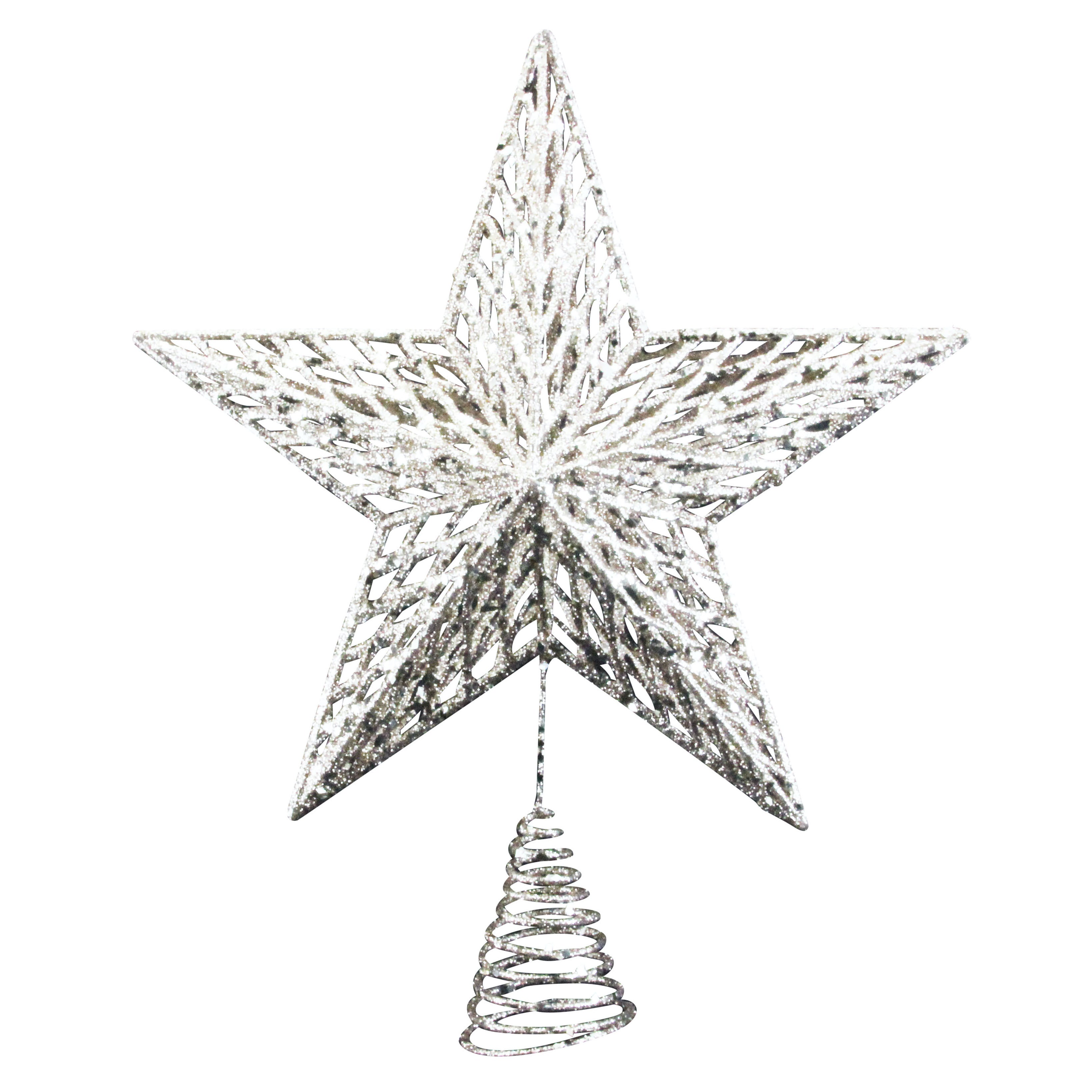 Gold Glitter Moulded Tree Top Star Whitehall Garden Centre