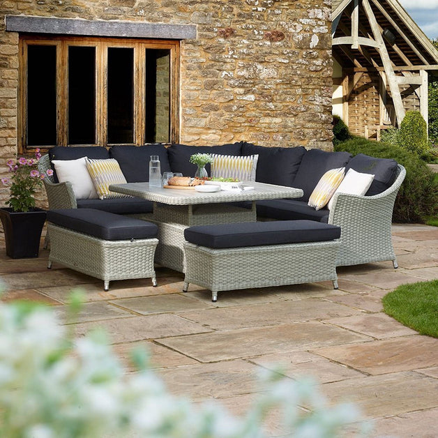 Bramblecrest Chatsworth Modular Square Sofa Set with Adjustable Table
