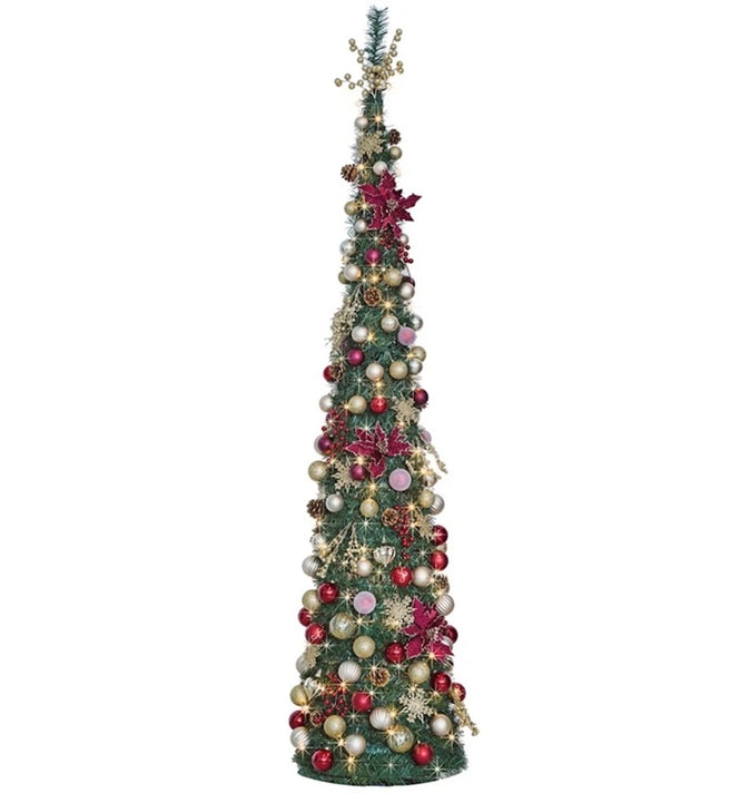 Charmed Elegance Cone Red 7ft Pre-Lit