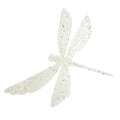 White Glitter Dragonfly Clip