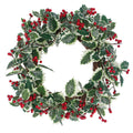 Varigated Holly and Red Berry Wreath
