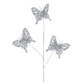 Silver Glitter Butterfly Branch