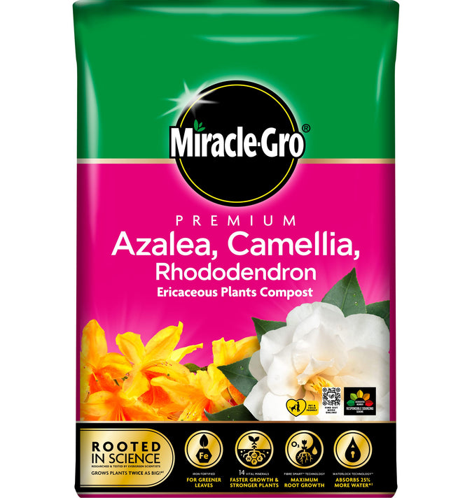 Miracle-Gro Peat Free Azalea Compost 40 Litre (Clearance Faded Packaging)