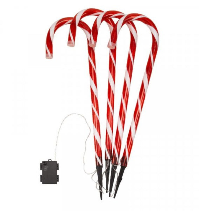 CandyCane Stakes Large 4 Pack Red Battery Operated