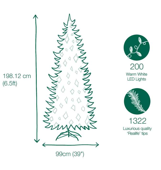 Kensington Fir Slim 6.5ft Pre-Lit (A6)