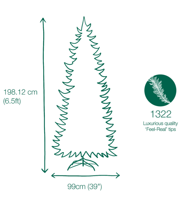 Kensington Fir Slim 6.5ft Un-Lit (A5)