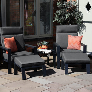 Supremo Livorno Dual Recliner Set with Footrests