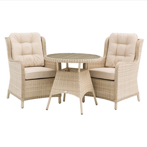 Bramblecrest Somerford 80cm Round Bistro Table with 2 Armchairs