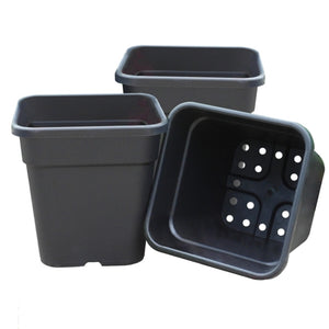 25cm Square Tom Pots Black 3 Pack