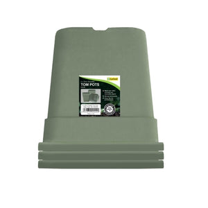 25cm Square Tom Pots Sage 3 Pack