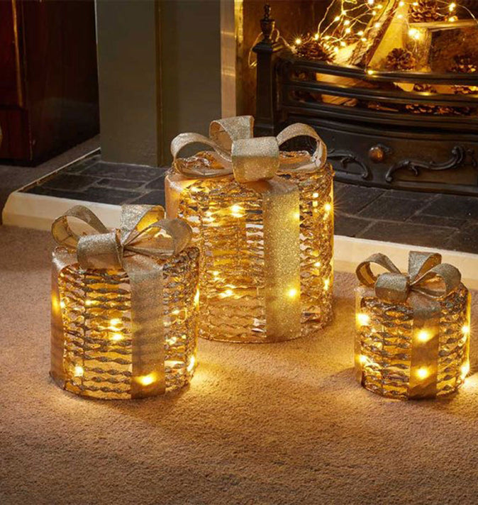 GlitterTwist Gift Boxes Gold 3 Pack