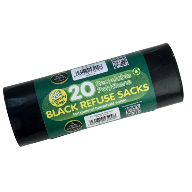 Black Refuse Sacks 20 Pack