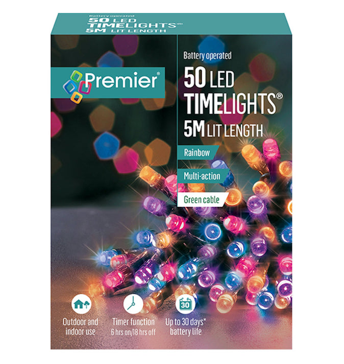 Premier 50 Battery Operated Timelights Rainbow
