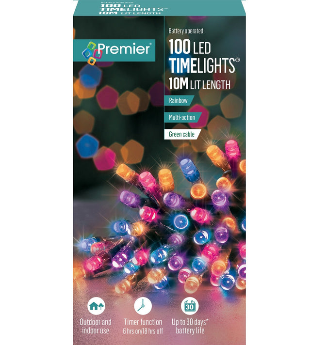 Premier 100 Battery Operated Timelights Rainbow