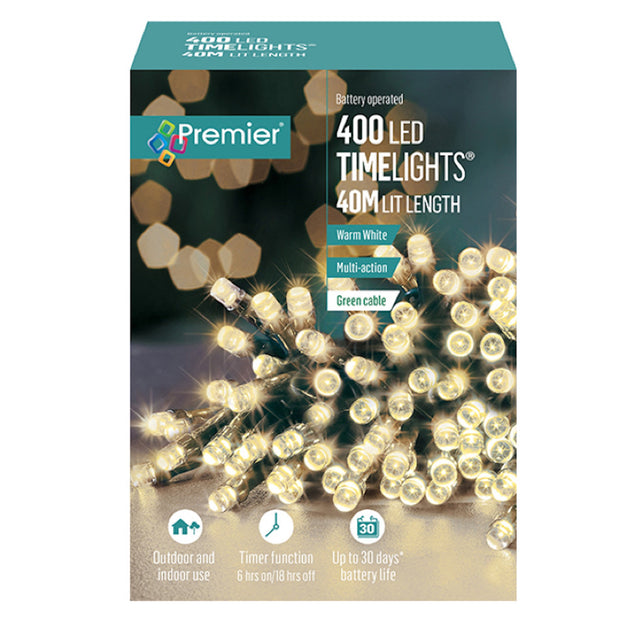 Premier 400 Battery Operated Timelights Warm White
