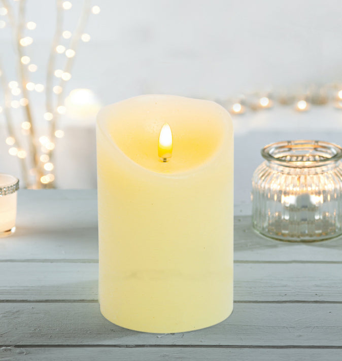 Textured Flicker Candle 13cm