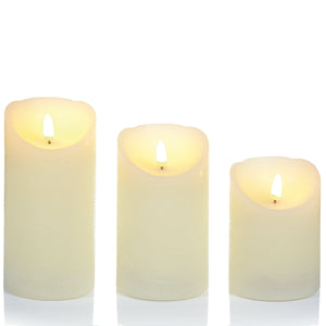 Textured Flicker Candle Set of 3
