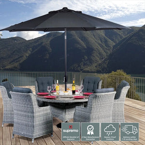 Supremo Lazia Round 6 Seat Set with Lazy Susan