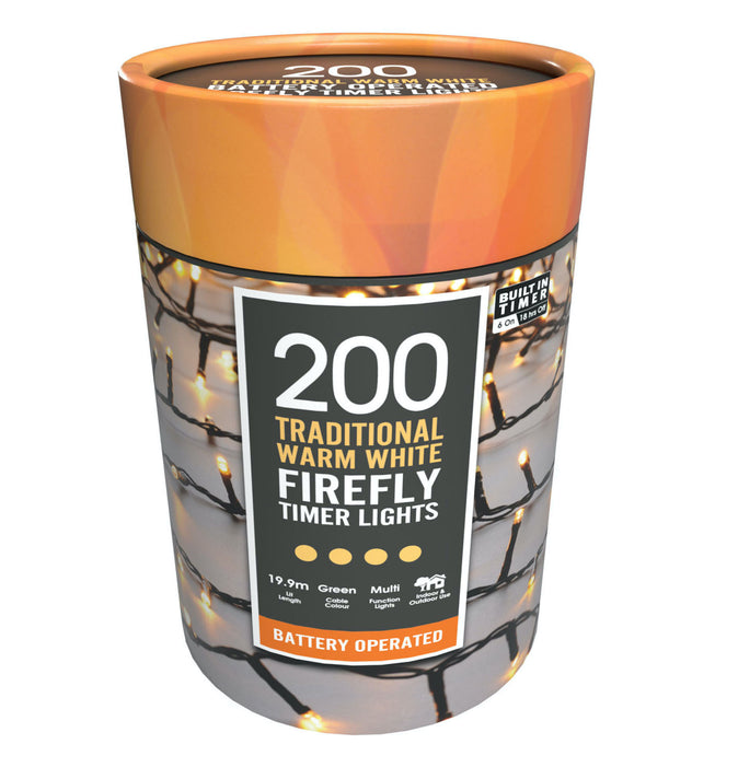 200 Battery Firefly Lights Warm White