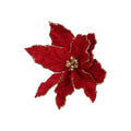 Red Clip Poinsetta with Gold Trim