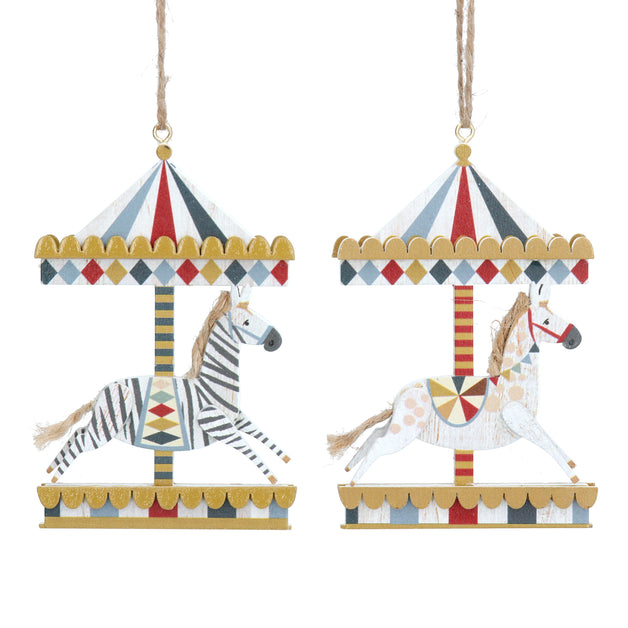 Wood Zebra or Horse Carousel