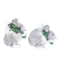 Resin Mouse with Leaf & Faux Fur Wreath