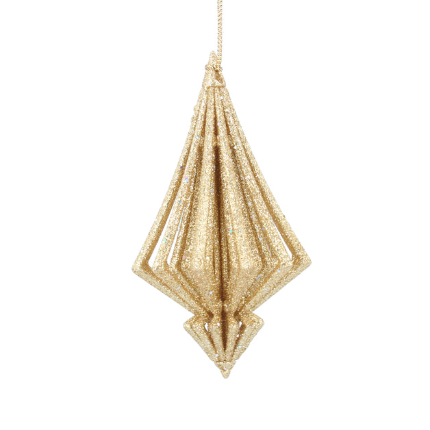 Gold Glitter Acrylic Art Deco Pendant