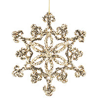 Gold Glitter & Acrylic Fretwork Snowflake
