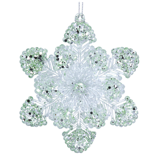 Pale Green & Iridescent Acrylic Snowflake