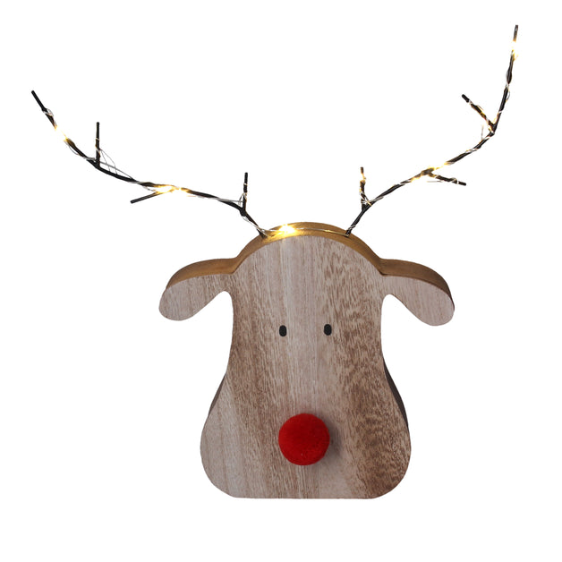 Wood LED Reindeer Head