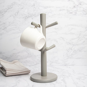 T&G Mug Tree 6 Peg Grey