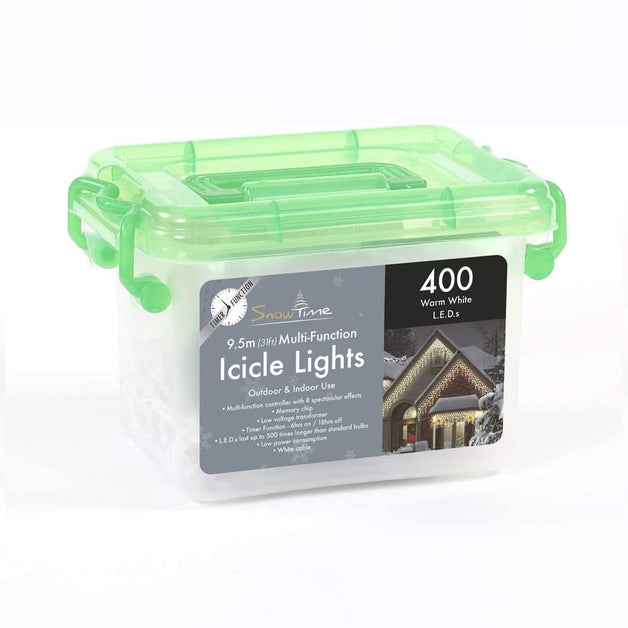 Snowtime 400 Icicle Lights White