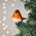 Feather Robin On Clip Decoration