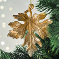 Gold Glitter Acrylic Maple Leaf Decoration