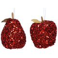 Red Sequin Apple or Pear Decoration