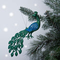 Glitter Moulded Peacock Decoration