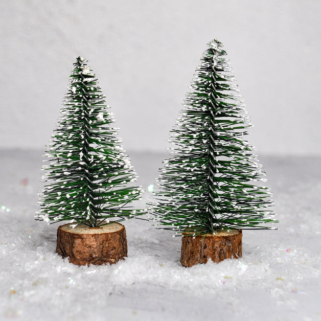 Frosted Pine Mini Tree (Pack of 2) 12/10cm