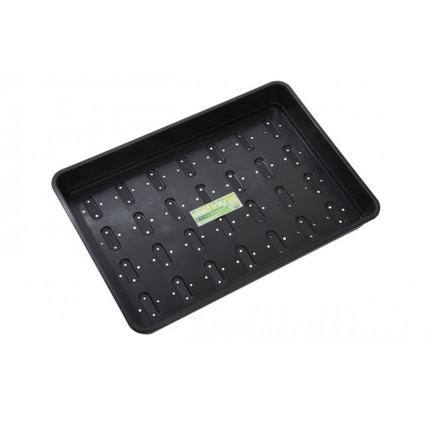XL Seed Tray With Holes Black