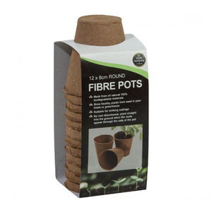 Round Fibre Pots 8cm 12 Pack