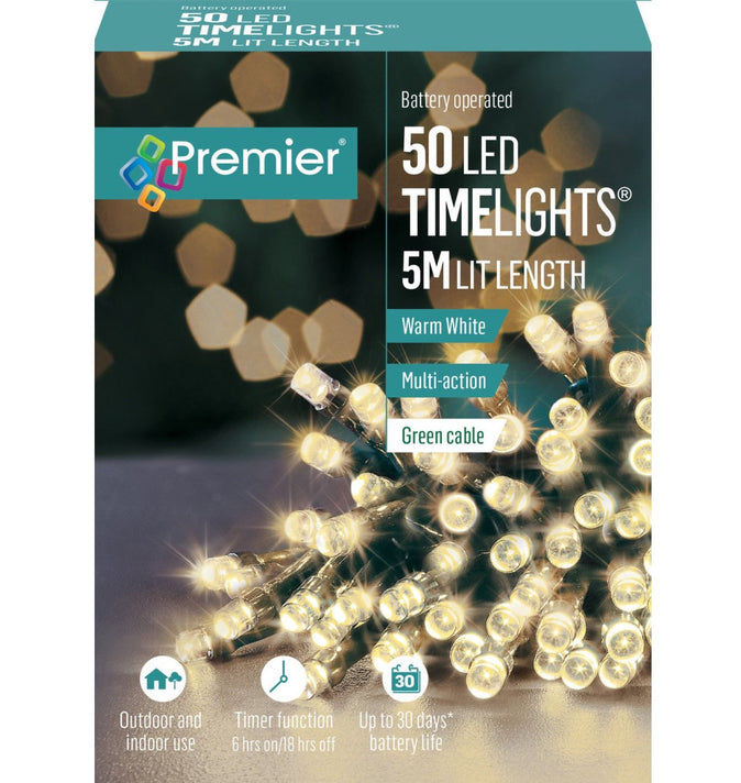 Premier 50 Battery Operated Timelights Warm White