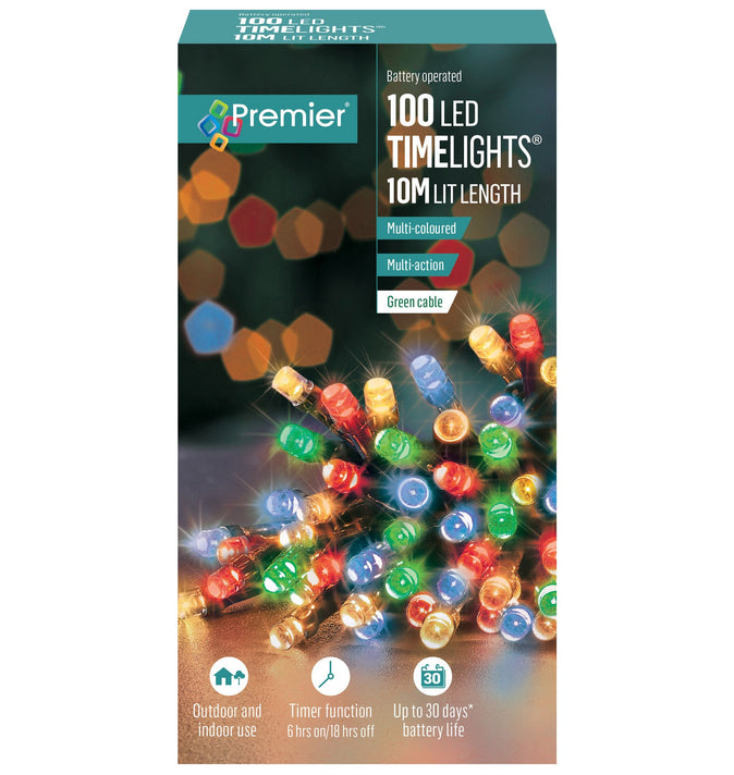Premier 100 Battery Operated Timelights Multi-Coloured