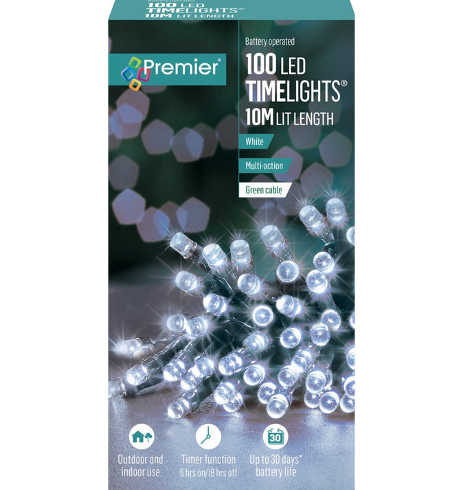 Premier 100 Battery Operated Timelights Cool White