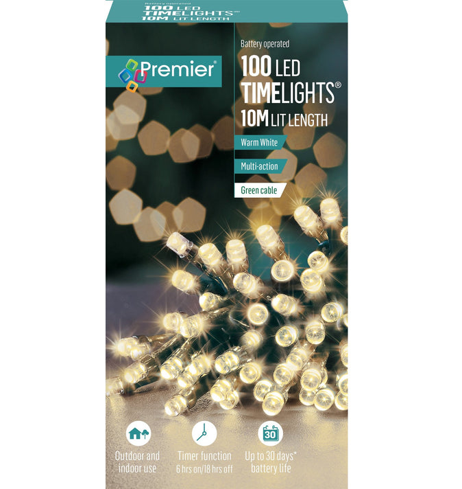 Premier 100 Battery Operated Timelights Warm White