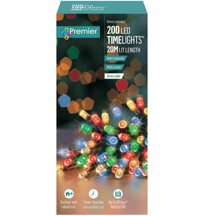 Premier 200 Battery Operated Timelights Multi Coloured