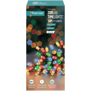 Premier 200 Battery Operated Timelights Multi Coloured