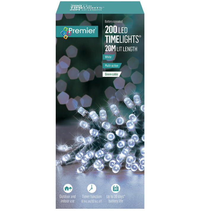 Premier 200 Battery Operated Timelights Cool White