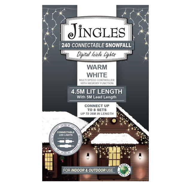 Jingles 240 Snowfall Lights Warm White