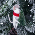 Mouse With Christmas Tree Felt Decoratio