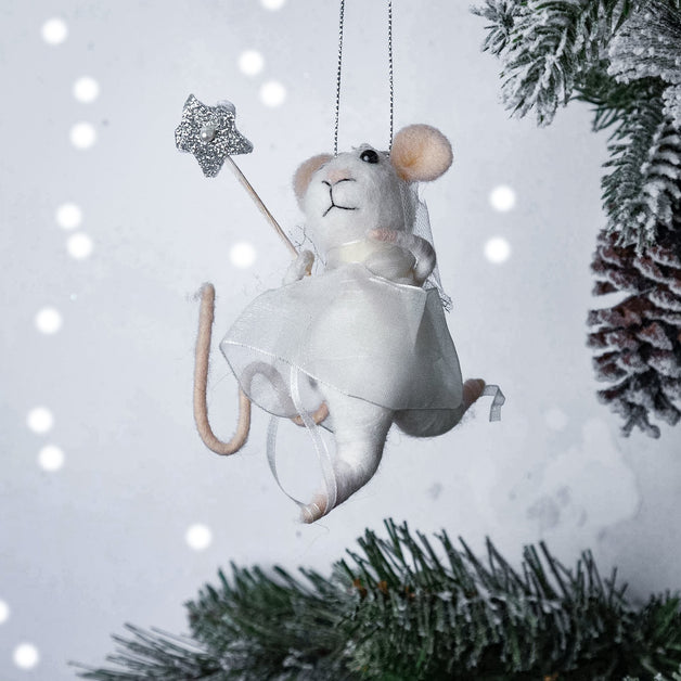 Fairy Mouse Star Wand Felt Decoration